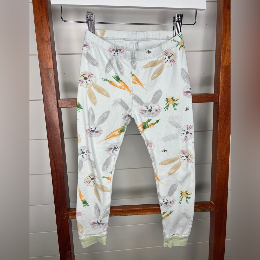 Burt's Bees, 5T, Bunny and Carrot Kids Pajama Set - White, Blue and Green - Picture 9 of 10
